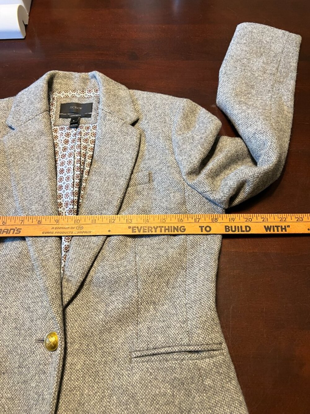 J CREW CAMPBELL BLAZER IN DONEGAL GRAY - Picture 9 of 12
